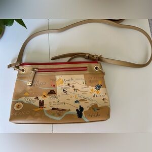 Spartina 449 Crossbody Bag with Texas Map Design